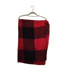 Red & Black Buffalo Check Blanket Scarf
